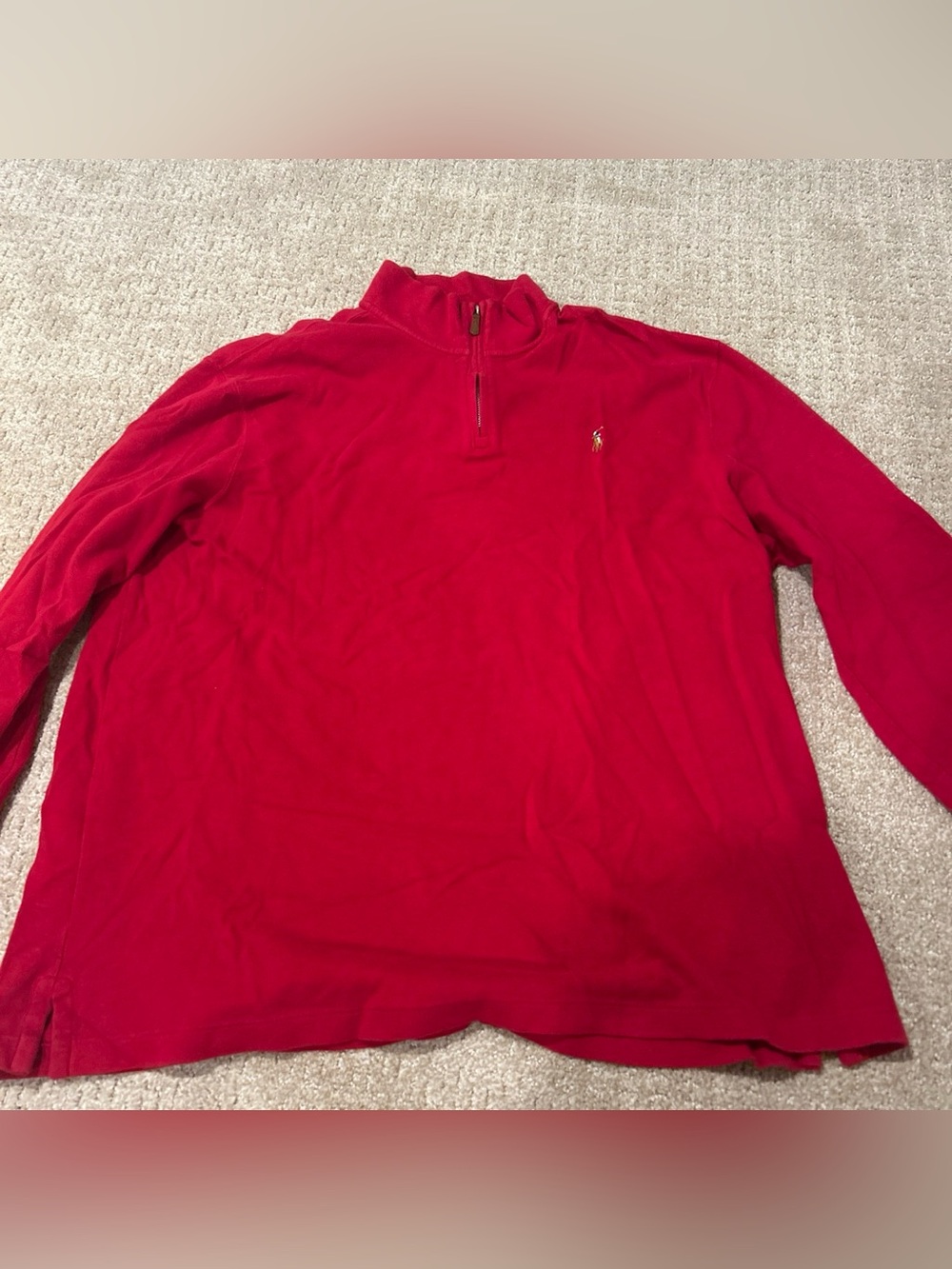 Ralph Lauren Red Half-Zip Pullover Sweater